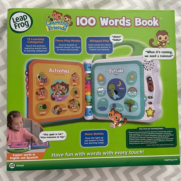 New in a box LeapFrog Interactive 100 Words Book - Green and White - Picture 2 of 2
